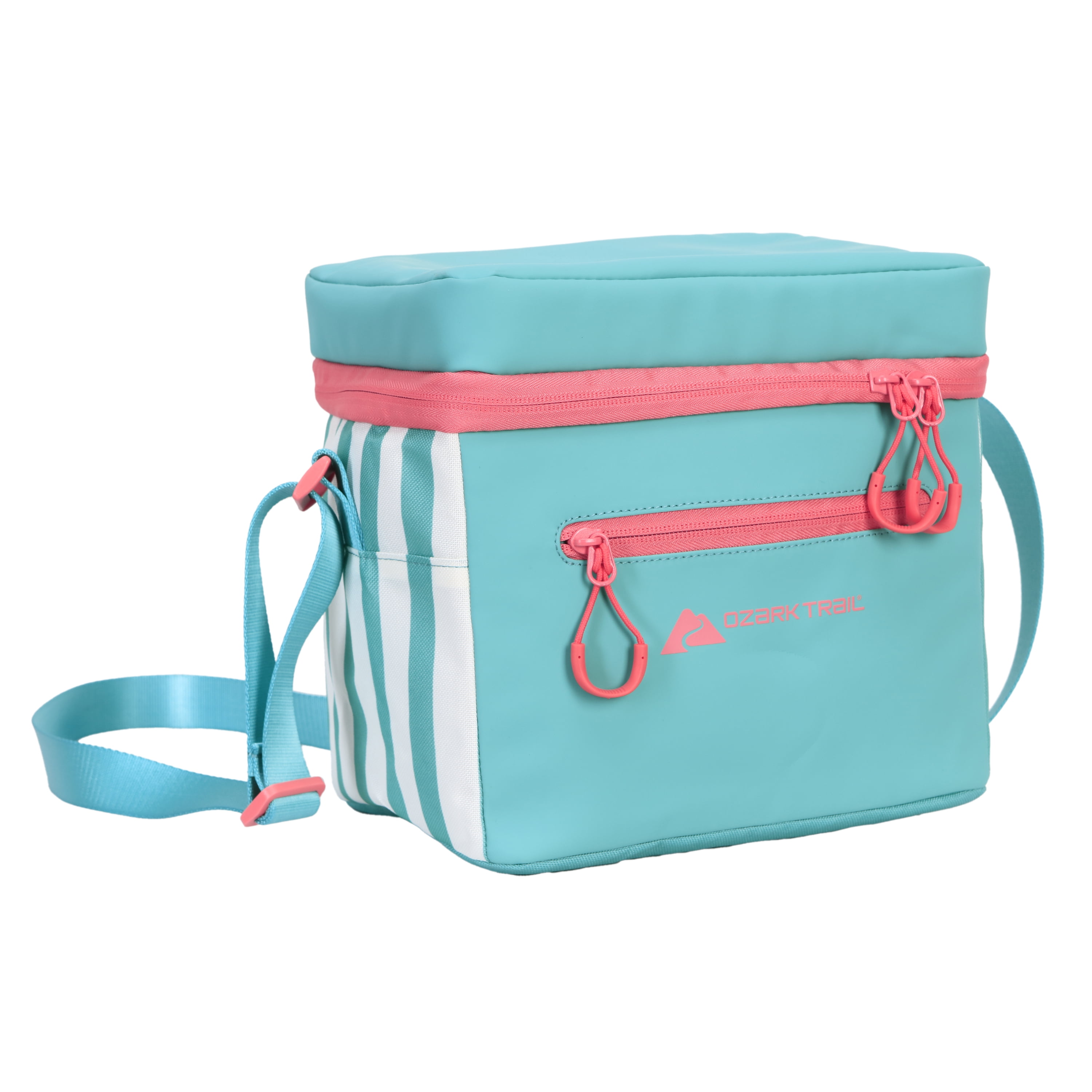 Ozark Trail Coated Soft Side Cooler with Removable Hardliner, 6 Can , 6 Quart Capacity, Summer Vibes Collection, Bright Green