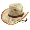thumbnail image 4 of LIUYUNNN Woven Hats for Women Classic Cowboy Hat Western Headwear Outdoor Riding, One Size, 4 of 4