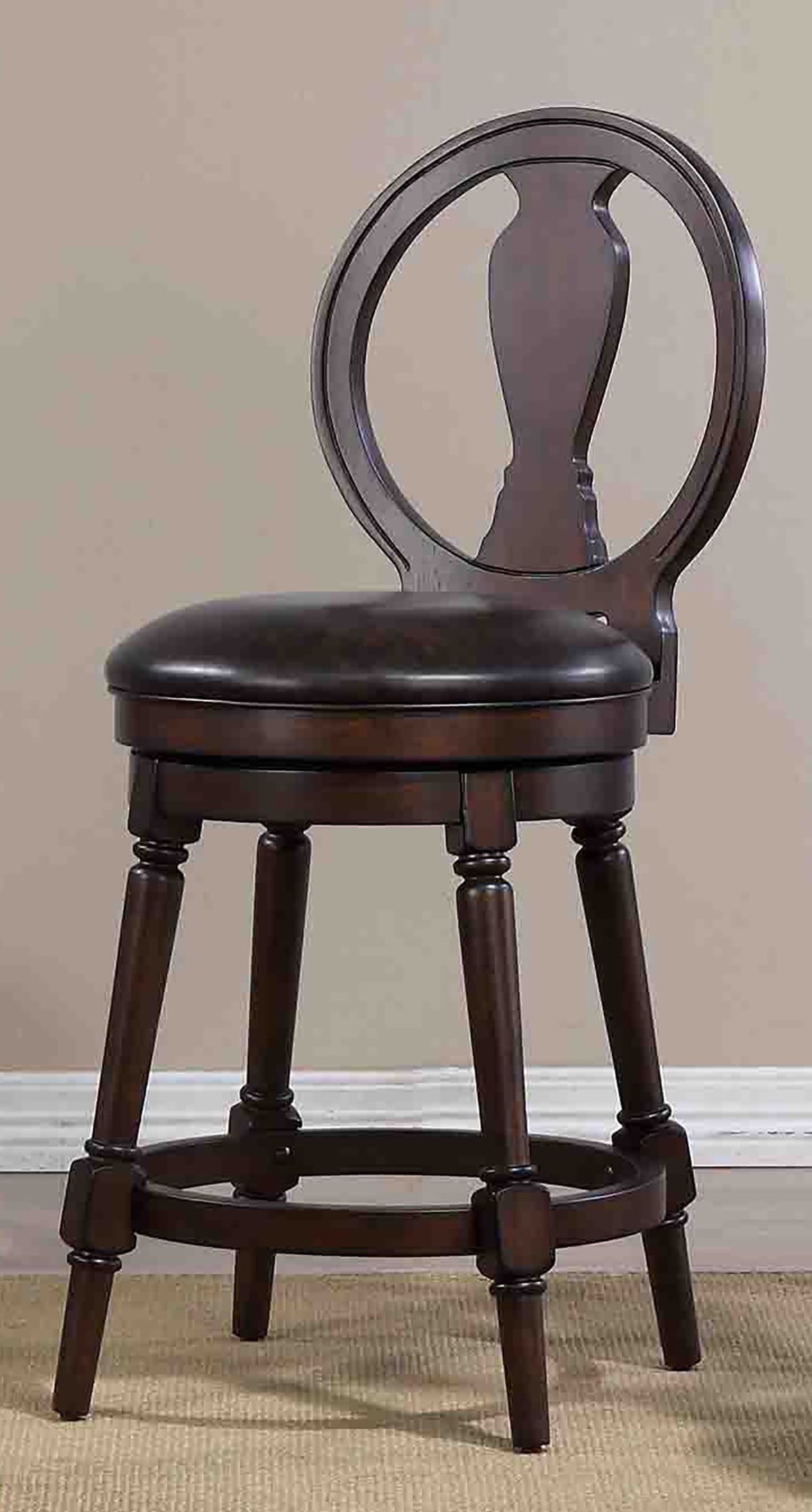 Candace Counter Height Swivel Stool, Walnut