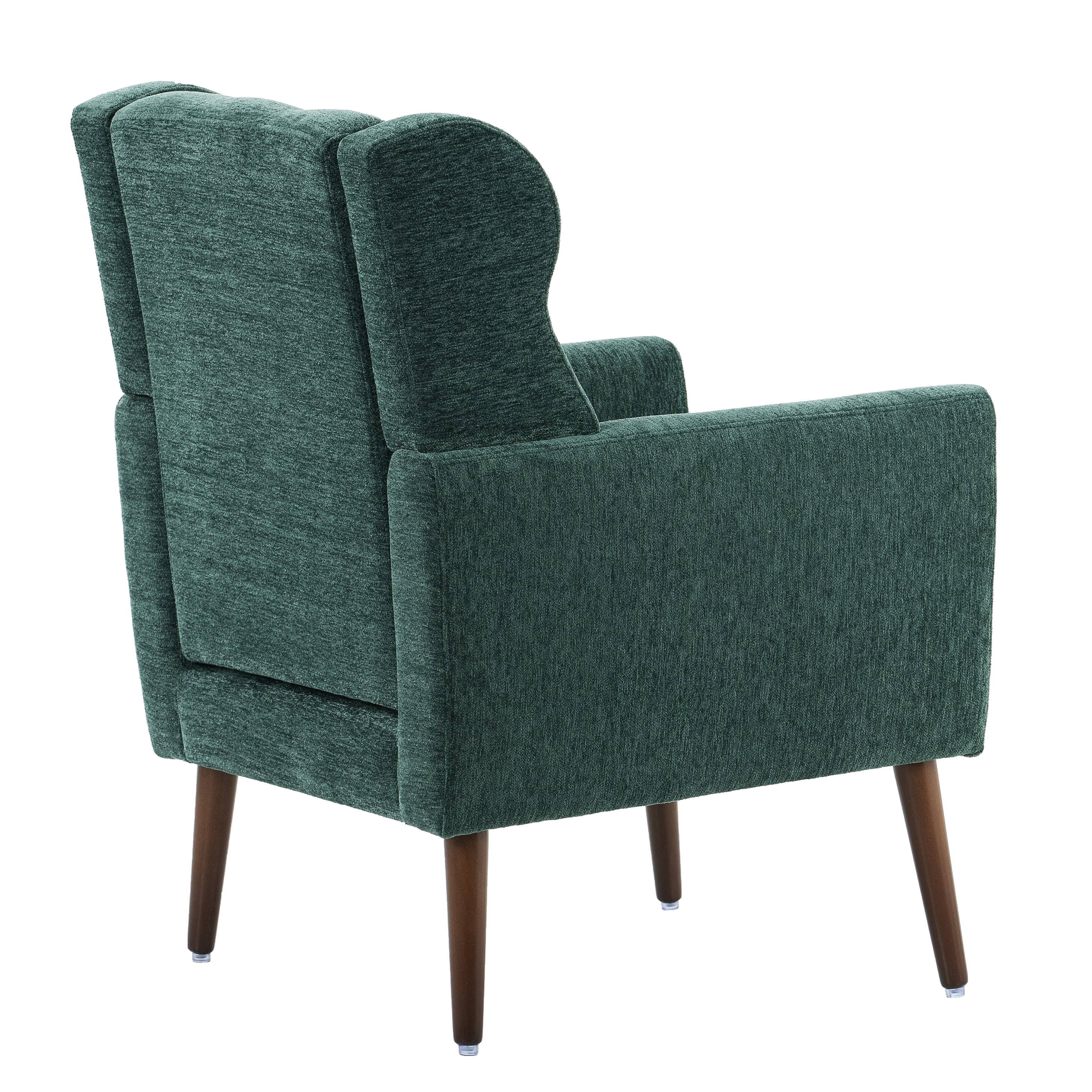 Aukfa Modern Accent Chairs,Chenille Arm Chairs for Living Room w/ Pillow for Bedroom,Blackish Green