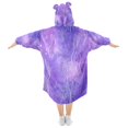 thumbnail image 2 of Wearable Blanket with Sleeves and Pocket Oversized Hooded Sweatshirt 3-14 YR Purple Background with White Line S, 2 of 7