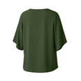 thumbnail image 5 of Kezqiaxn 3/4 Sleeve Tops for Women V-Neck Ruffled Casual Loose Shirts Summer Business Dressy Work Blouses, 5 of 8