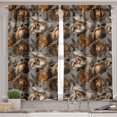 thumbnail image 2 of Ambesonne Peony Valance & Curtain, Vintage Floral Nostalgia Art, 55"x36", Dimgray Caramel Eggshell, 2 of 7