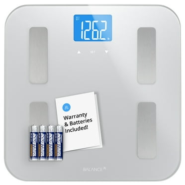 Greater Goods Balance High Accuracy Digital Body Fat Scale, Accurate Health Metrics, Glass Top, with Large Backlit Display (Silver)