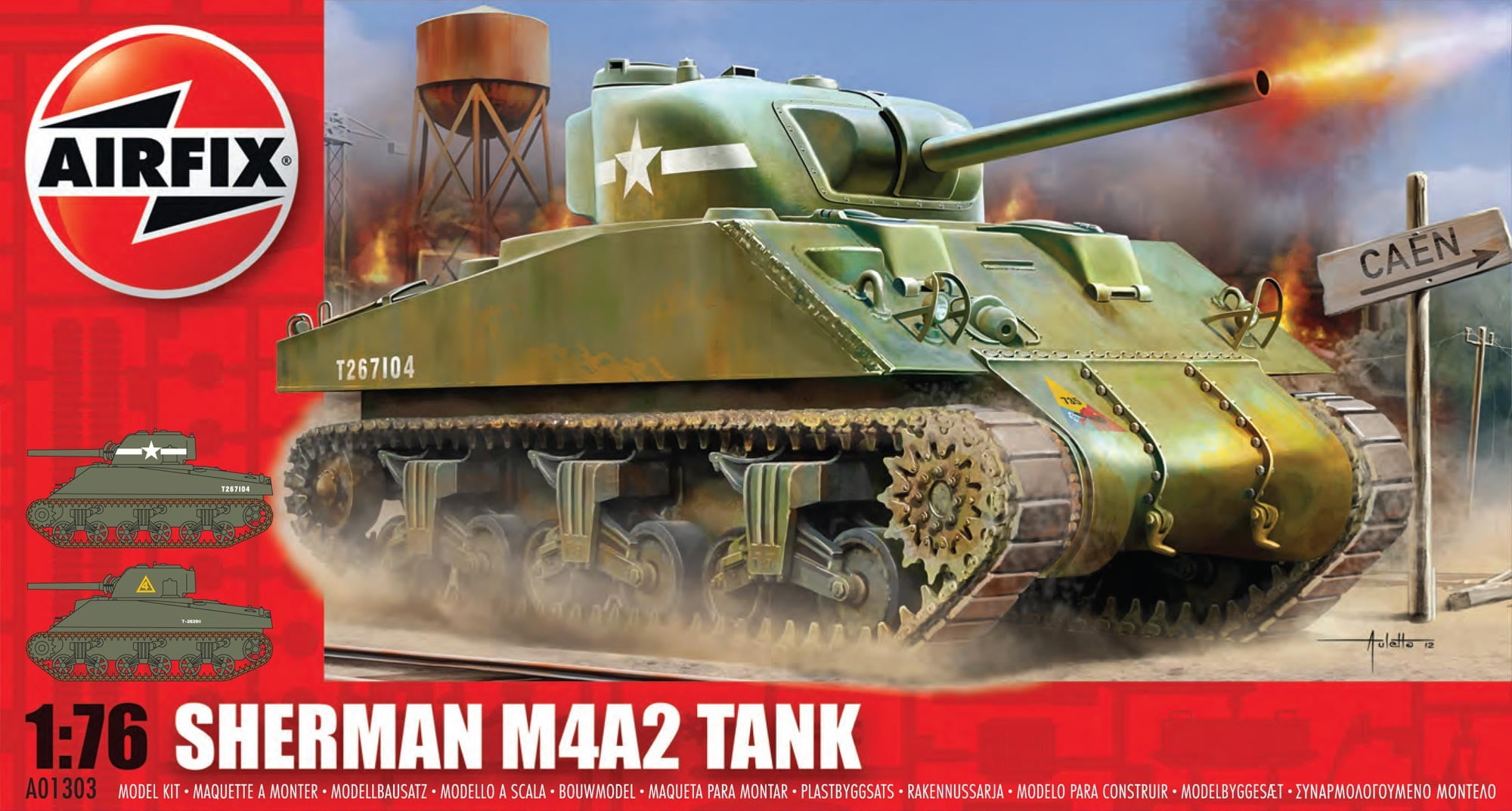 Airfix Sherman M4A2 Tank 1/76 Model Kit