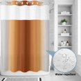 thumbnail image 2 of No Hook Shower Curtain, Dark Burnt Orange Grey Ombre Shower Curtains for Bathroom with See Through Top Window, Farmhouse Gradient Minimalist Waterproof & Washable Bath Curtain 60"x72", 2 of 9