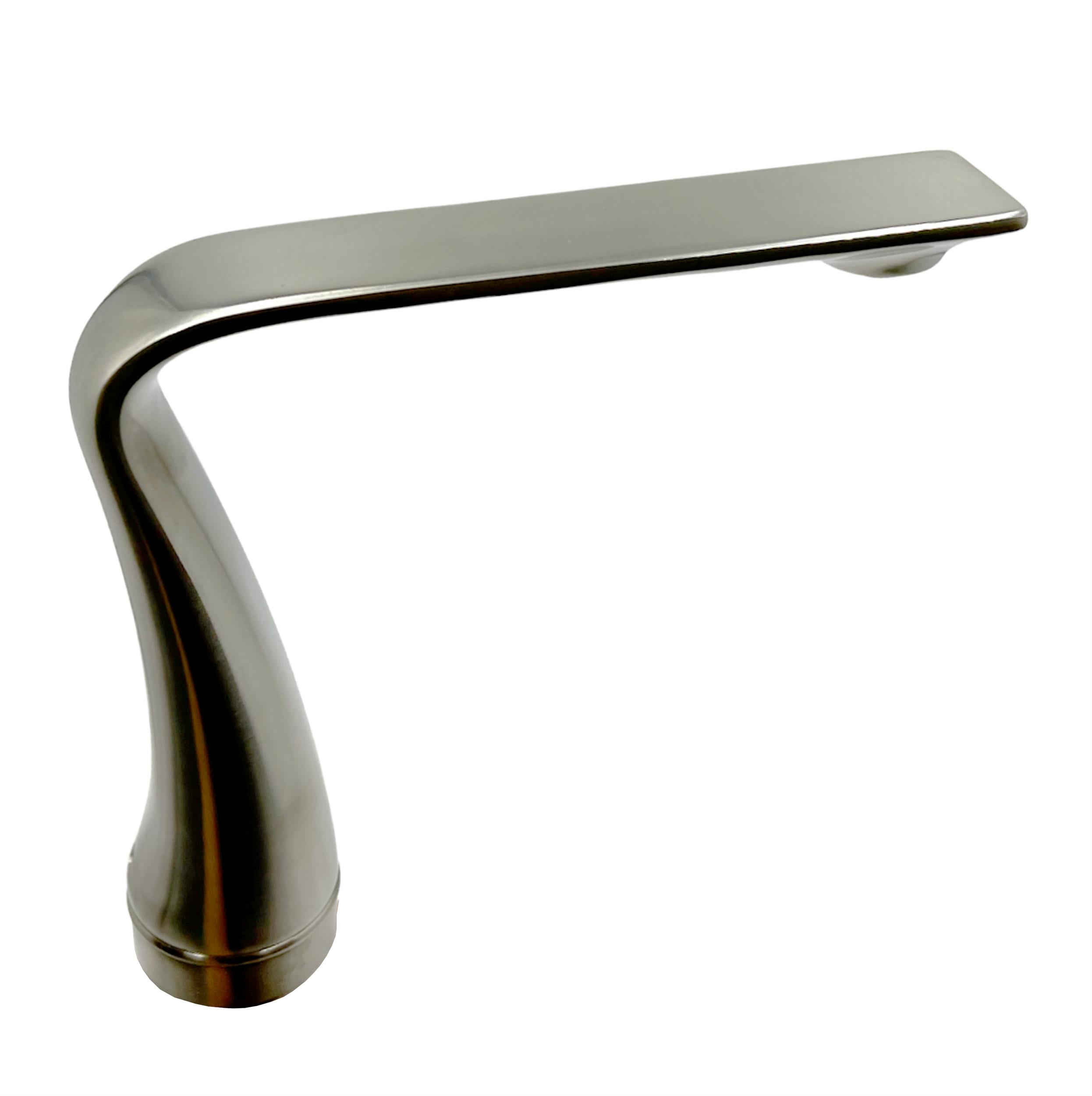 Bergamo Art Brushed Nickel Brass Bathroom Faucet with Purple Amethyst Handles