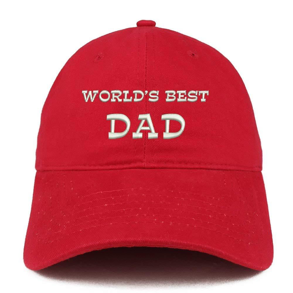 WORLD'S BEST DAD Embroidered Low Profile Baseball Cap Dad Hats Many Colors 