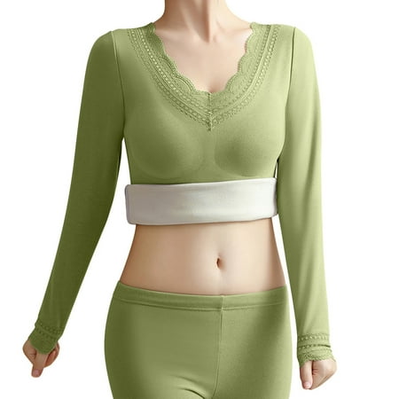 

Reed Women S German Velvet Seamless Thermal Underwear Slim Bottom Outer Wear Thick Warm Long Sleeves Top