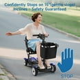thumbnail image 3 of GOKEEP Light Weight 4 Wheels Mobility Scooter for Seniors, Electric Folding Wheelchair Device for Travel, with LED Headlights and Basket, Blue, 3 of 8