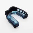 thumbnail image 1 of 1 piece of professional boxing and Sanda sports mouth guard with box, wear-resistant shaping and fighting training mouth guard, blue and black, 1 of 4