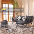 thumbnail image 4 of RADIATA 3 Pcs Boho Outdoor Furniture Set with Ice Bucket Wicker Patio Sectional Sofa, Dark Grey, 4 of 6