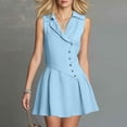 thumbnail image 4 of Antinious Ladies Sleeveless V-Neck Button Soft Loose Versatile Daily Casual Dress, 4 of 5