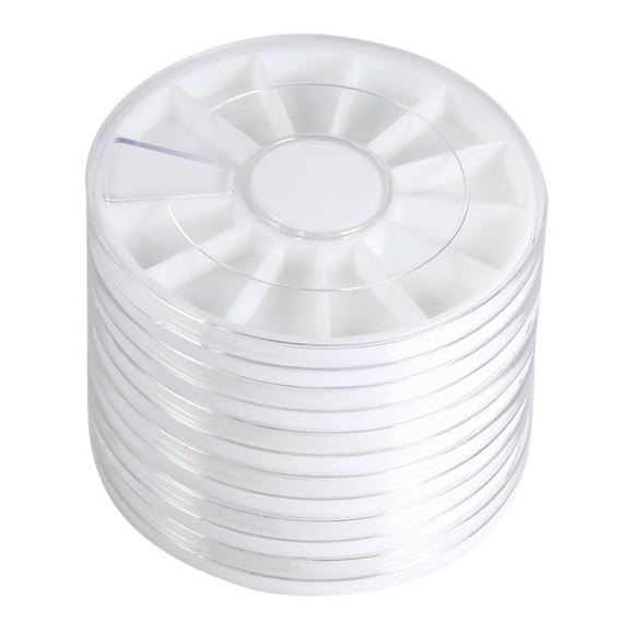 Nail Wheel Box,6Pcs/Set 12 Compartments Nail Rhinestone Box Nail Decoration Box Streamlined Design