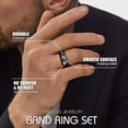 thumbnail image 3 of Jewmon Blue Wedding Band Stainless Steel Mens Ring 4PCS Ring Set Birthday Gift for Husband Boyfriend, 3 of 9