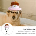 thumbnail image 4 of Shisuyan Cake Shape Cat Headgear Adorable Pet Hat Pink 1Set 4.7X4.7X2.8In, 4 of 8