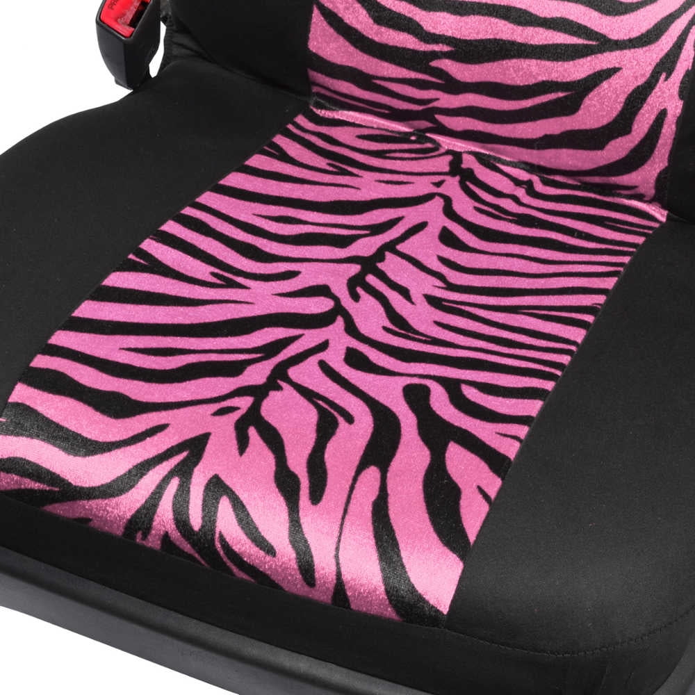 BDK Zebra Print Car Seat Covers Two Tone Zebra Accent on Black, 9pc, Full Set