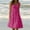 Hot Pink #8, variant on Summer Dresses Loose V Neck Pleated Dresses Fashion Holiday Solid Color Sleeveless Party Beach Dress Evening Party Flowy Sexy Knee Vintage Women's Wear to Work Dresses