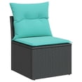 thumbnail image 4 of vidaXL 5 Piece Patio Sofa Set with Cushions Black Poly Rattan, 4 of 10