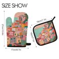 thumbnail image 2 of Yayeee Oven Mitts and Pot Holder Set of 2 Heat Resistant Kitchen Gloves Baking Hot Pad, Cityscape Painting, 2 of 5