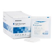 McKesson Split Sponges, Sterile, 100% Cotton, I.V. Drain Split Dressing, 6-Ply, 2 in. x 2 in., 2 per Pack, 35 Packs, 70 Total