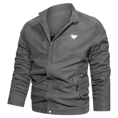 

Rain Jacket 6x Male Autumn And Winter Warm Long Sleeve Stand Collar Outdoor Jacket Plush Cotton Multi Pockes Coat Light down Jacket Mens Hooded Winter Jacket Mens Outdoor Work Jacket Outsider Jacket