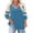 Sky Blue, variant on HAiming Color Block 3/4 Sleeve T-Shirt for Women V Neck Basic Tee Casual Trendy Clothes Pullover Tops