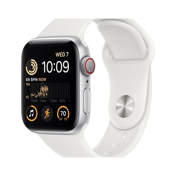Pre-Owned Apple Watch SE 2nd Gen (GPS Cellular) - 40mm - Silver Aluminum with White Sport Band - S/M