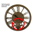 thumbnail image 2 of Vintage Style Metal Skeleton Wall Clock With Moving Gears and Roman Numerals on Glass, 2 of 2