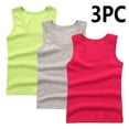 thumbnail image 2 of ZACPNCV 3PC Girls Tank Tops Cotton Sleeveless Undershirt Tank Tops Basic Shirts for Girls Kids Dancewear Watermelon Red 5-6 Years, 2 of 4