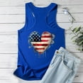 thumbnail image 4 of Aloohaidyvio American Flag Tank Tops Women July 4th Red White Blue Stars Glitter Patriotic Shirt Independence Day Tank Vests, 4 of 5