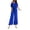 #033-Blue, variant on TaTaai Womens One Shoulder Off Shoulder Solid Color Elastic Waist Jumpsuit Draping Flowing Long Length For Beach Daily Party Wear