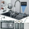 thumbnail image 5 of Gun Ash Stainless Steel 30" Drop In Kitchen Sink Top Mount Single Bowl w/Kitchen Facuet, 5 of 32