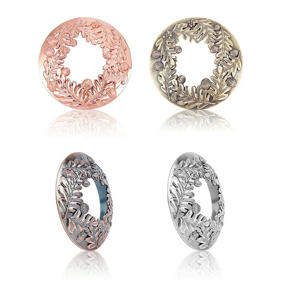 Alloy Candle Lids Candle Toppers Jar Candle Accessories with Botany Pattern Ring with Leaf 66~66.5x12~13.5mm 4pcs/set