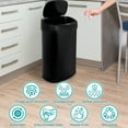 thumbnail image 5 of Kitchen Trash Can 13 Gallon Garbage Can, Sensor Trash Can Touchless Stainless Steel Trash Can, Brushed Dustbin 50 Liter Motion Trash Bin Metal Waste Bin with Lid for Home Bathroom Offic, Black, 5 of 7