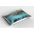 thumbnail image 2 of Ambesonne Nature Pillow Sham 2 Pack, Countryside Lake Beach, 30"x20", Blue Grey, 2 of 3