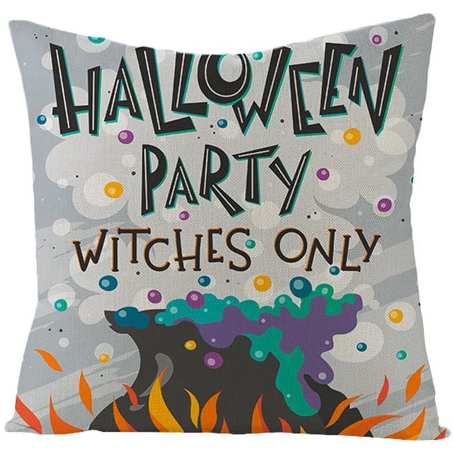 Jusqu'à 65 % de Réduction sur Housse de Coussin d'Halloween SMihono Imprimée en Lin pour Canapé