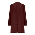 thumbnail image 4 of EOYWHK Long Jackets for Women Wool Trench Coats Single Breasted Windbreaker Notched Lapel Formal Casual Blazer Classic Outerwear, 4 of 6