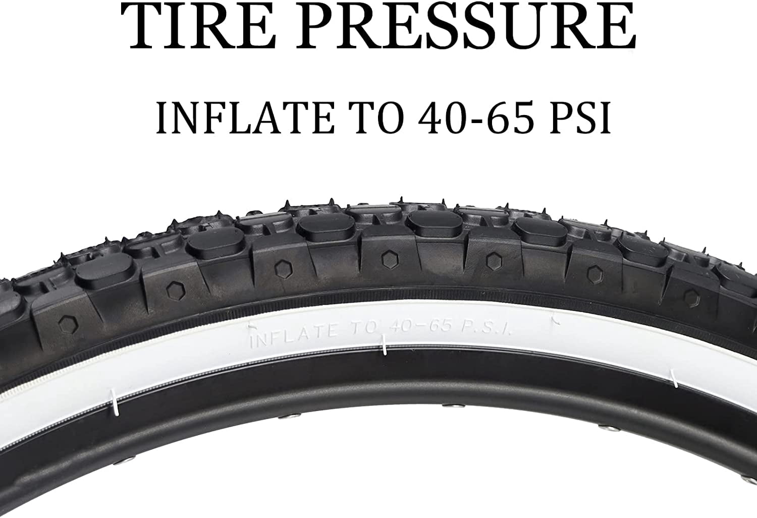 MOHEGIA 2 Pack Bike Tires 26"x 2.125" White Side Wall Folding Black Beach Cruiser Bicycle Replacement Tire