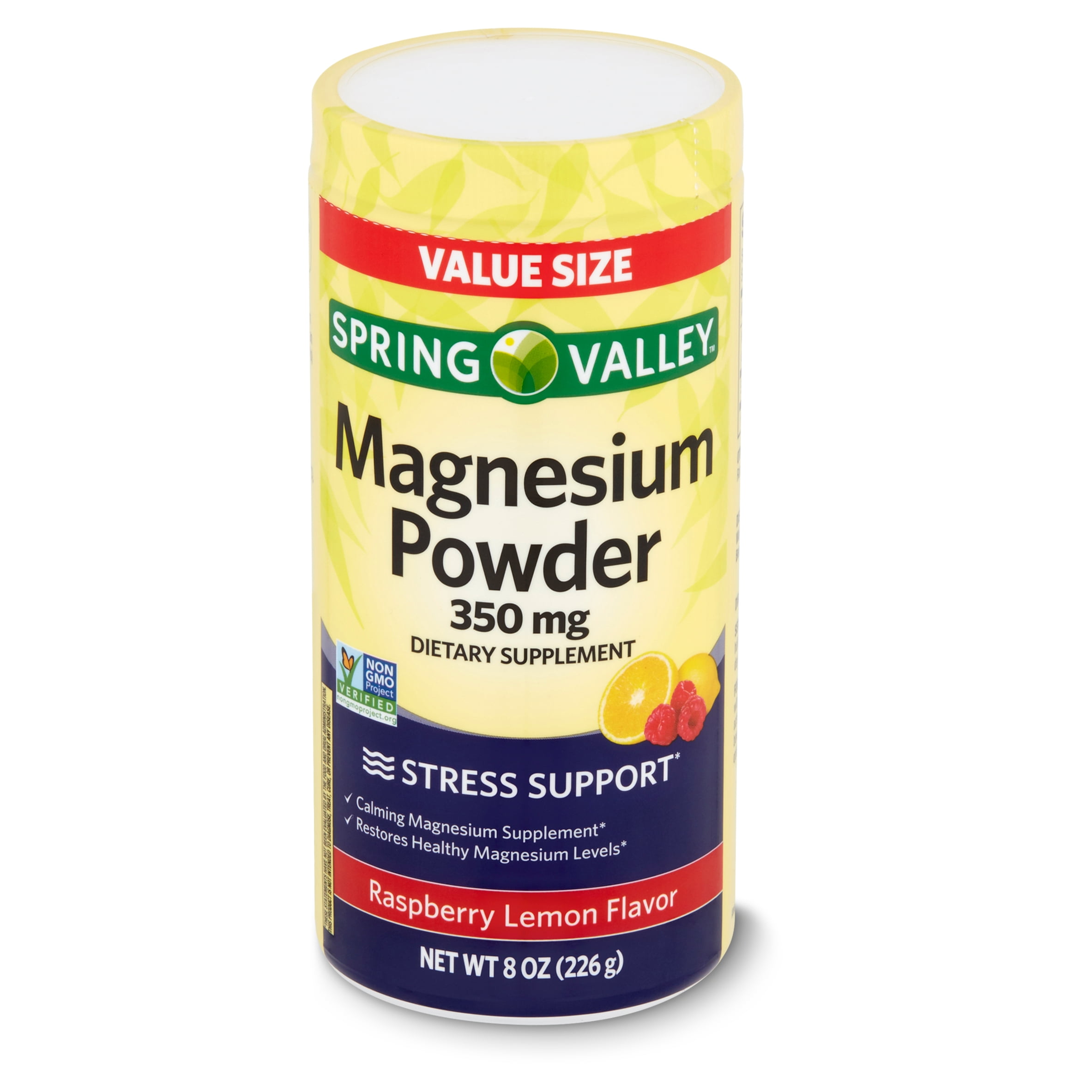 Spring Valley Magnesium Powder Raspberry Lemon Flavor Dietary
