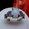 thumbnail image 3 of Tatum Statement Ring Oval Shape Fire Opal Purple Cz Womens Ginger Lyne Collection, 3 of 5