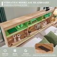 thumbnail image 5 of Aitjunz Modern King Size Bed Frame with 50" Tall Storage Headboard, 4 Under-Bed Storage Drawers, Fluted Wood Platform Bed w/ LED Lighting and Charging Station, No Box Spring Needed, Natural, 5 of 7