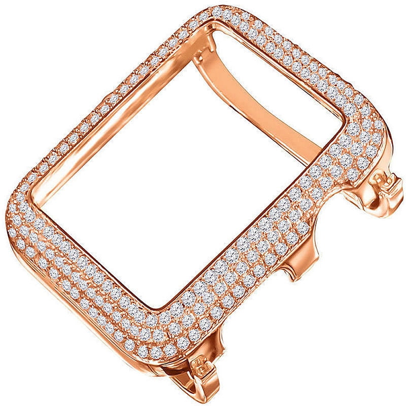 King Crown Jewelers - Rose Gold Finish 42mm Apple Watch Custom Bezel Fit Series # 2 & 3 Both Lab ...