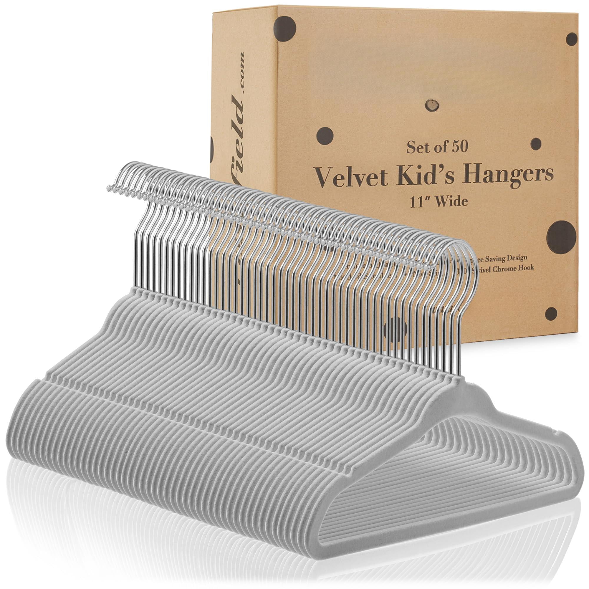 50 Hangers - 11" Size For & Clothes Gray