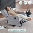 thumbnail image 6 of Muumblus Wingback Swivel Recliner, Glider Rocking Chair for Living Room, Nursery Rocker, Gray Chenille, 6 of 9