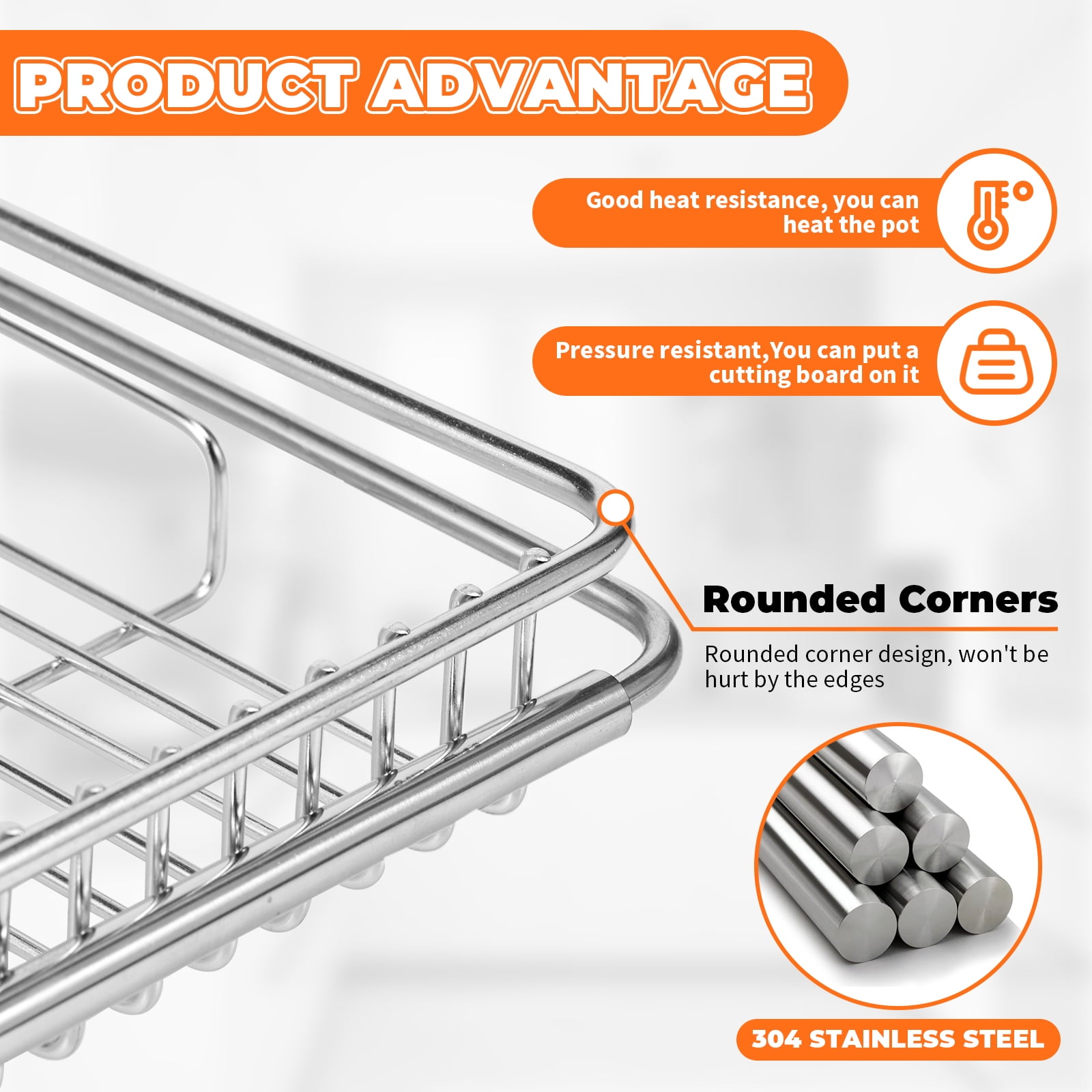 Txkrhwa Extendable Dish Drying Rack, Small Over the Sink Dish Drainer, Stainless Steel Sink Drainer Rack, Space Saving Dish Dryer Rack, Kitchen Counter Dish Strainer