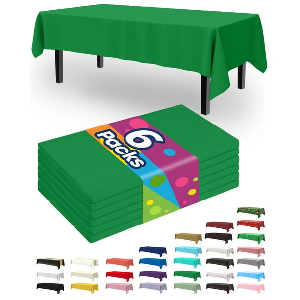 Mantel Pureegg de plástico, 137 x 274 cm, impermeable, 6 unidades, color verde