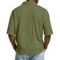 thumbnail image 5 of Fabrcox Men Polo Shirts Short Sleeve Waffle Henley Collared Men's Golf Shirts Sports Knitted Lightweight Casual Mens Workout Shirts Green XXL, 5 of 8