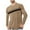 Khaki, variant on Zylanna Men's Long Sleeve T-Shirts, Activewear Crew Neck Stretchy Striped Casual Tops for Sport Brown