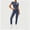 Navy women's 2 piece lounge set a1, variant on Usloyux Women's 2 Piece Outfits Casual Lounge Set Short Sleeve Round Neck T-Shirt with Elastic Waist Leggings Matching Two Piece Tracksuit, Black L